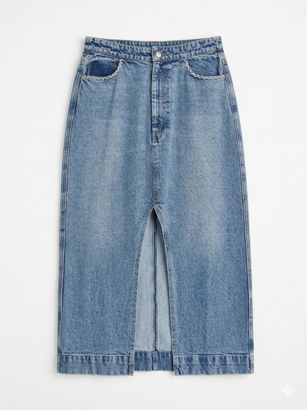 Sea New York Marion Mended Denim Maxi Skirt - Size 10 - NWT